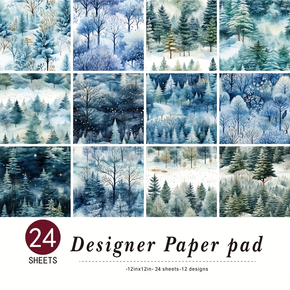 TEMU Kit de Fournitures pour Scrapbooking "" - 24 Feuilles de DIY 12"x12", Kit de Décoration Esthétique pour Cadeaux et Albums de Planification