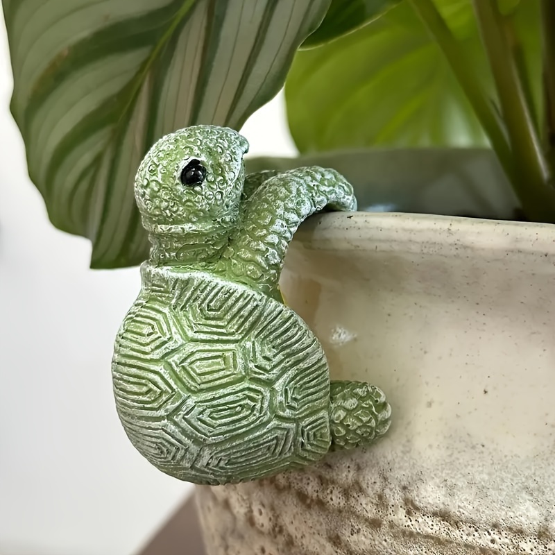 

Room Decor 1pc Creative Resin Turtle Statue, Garden Patio Planter Decor, Hanging Ornament For Home Outdoor Decoration