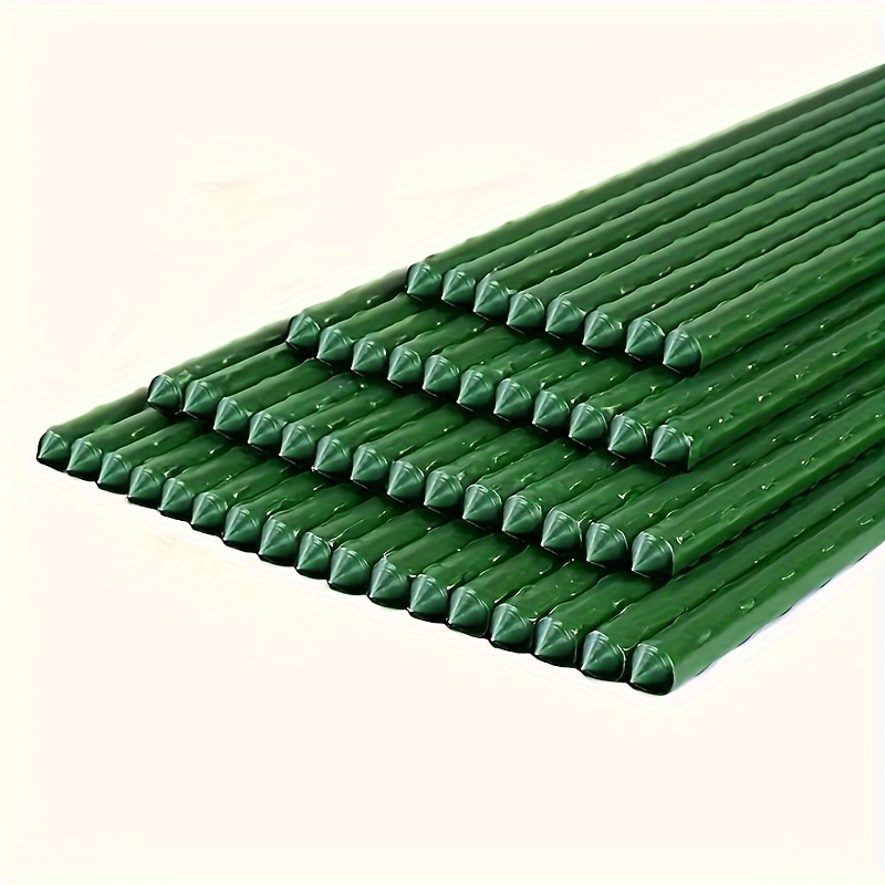 

Plant Stakes, 25/50pcs Extra-long 34.5in Heavy-duty Plastic Coated Garden Stakes For Plant Support And Organization - Sturdy, Weather-resistant, And