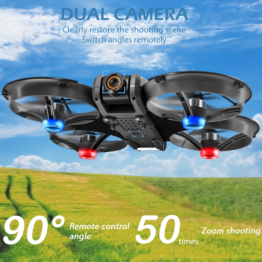 Nowy Dron z em S156, Dron z Podwójną Kamerą i ESC - Możliwość Fotografii z Powietrza, z em o Dużym Ekranie, Ochrona 360° - Bezpieczny i Antykolizyjny, Silnik Bezszczotkowy - Mocna Siła, Optyczne Pływające Zawieszanie - Stabilniejszy Lot, z LED Nocnymi Światłami, Przełączanie Prędkości, Tryb Bezgłowy, Prezent Urodzinowy, Prezent Świąteczny