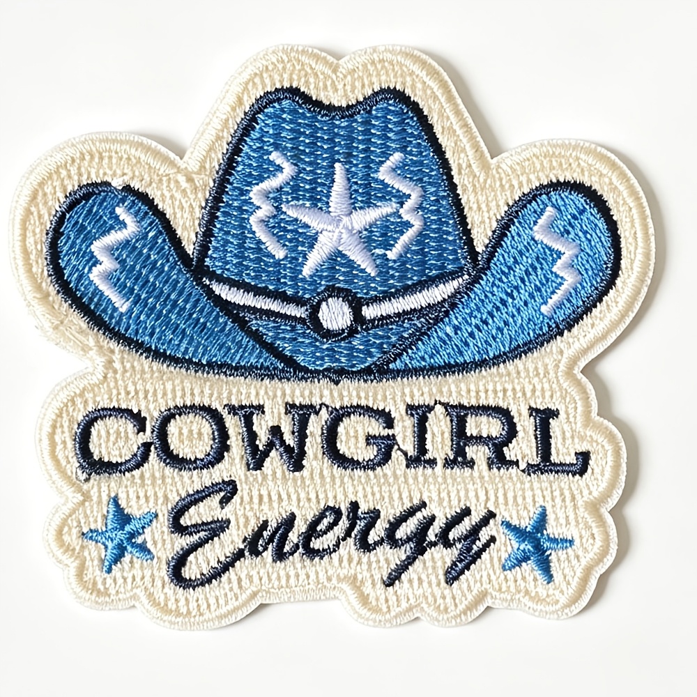 TEMU 1pc Western Style Cowgirl Iron-on Decorative Embroidered Patch With Adhesive Backing, Suitable For Jackets, Bags, Hats, Clothing, Wallets,