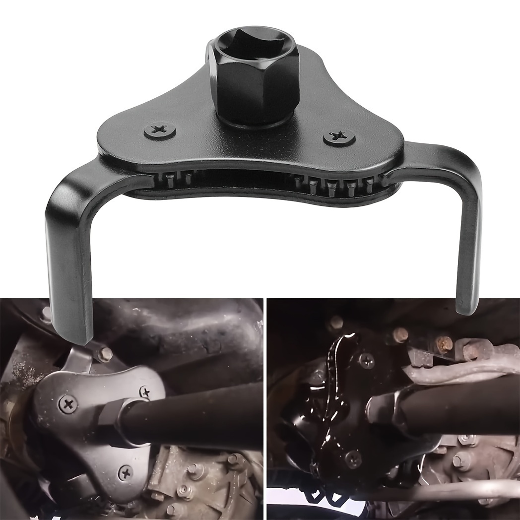 1pc Universal Oil Filter Wrench Adjustable, From 2-1/2" To 4.5", 3 Jaw Oil Filter Removal Tool For Cars, Trucks, Motorcycles