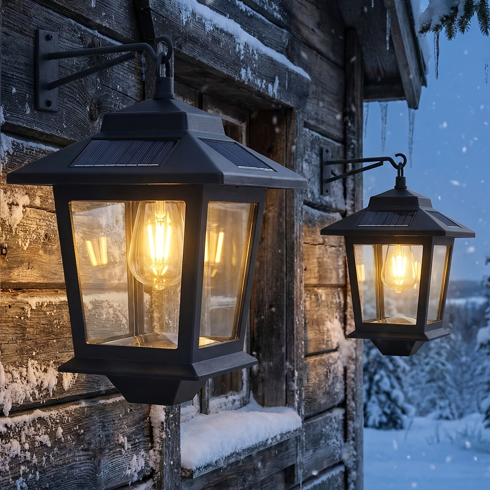 2-Pack Dusk to Dawn Outdoor Wall Sconce with Motion Sensor, IP44 Waterproof Semi-Flush Mount Porch Light