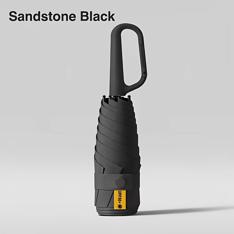TEMU Parapluie Pliant avec Poignée à Anneau | Parapluie Capsule Portable avec Fonction de Suspension | Pare-soleil de Poche à Six Baleines, de Boucle