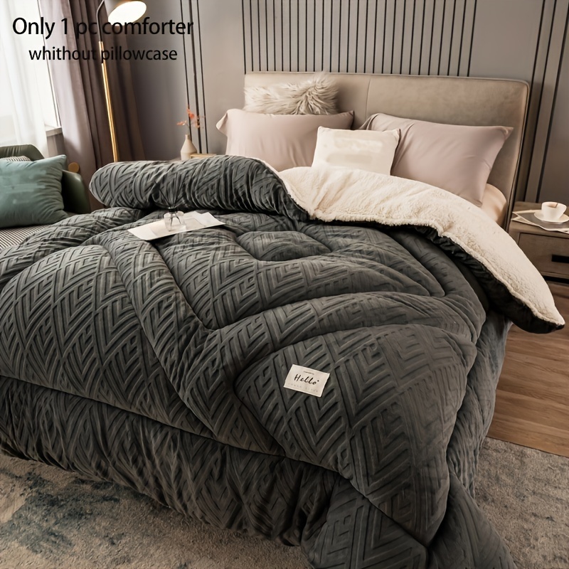 

[customer ] Ultra- Fleece Comforter - Warm, Thick & Quilted For All , Machine Washable, Bedroom & - Solid Color