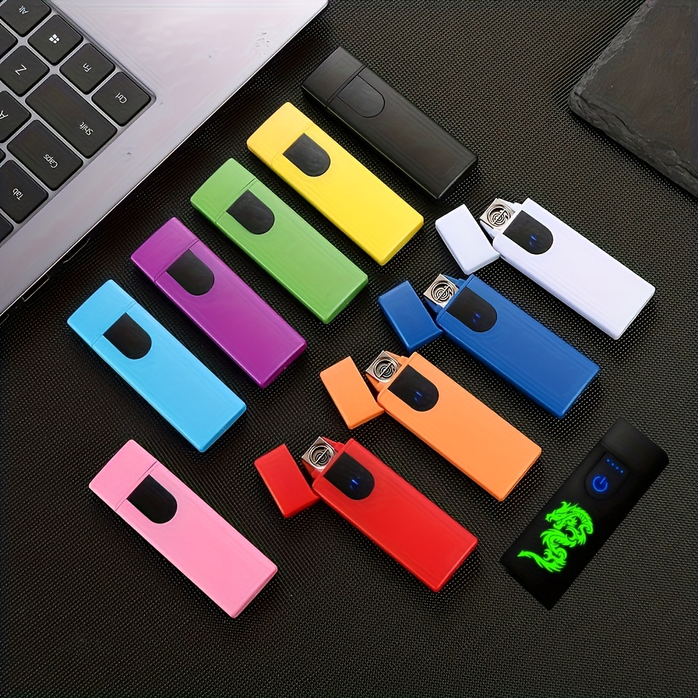 Vėjo atsparus USB jutiklinis žiebtuvėlis, naujas nešiojamas elektroninis uždegimo įrenginys su ABS medžiaga – puiki dovana stovyklavimui, Valentino dienai, Padėkos dienai ir Tėvo dienai