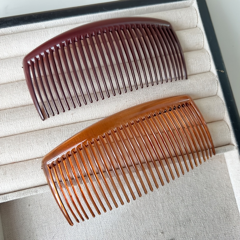 TEMU 2pcs Set Of Broken Hair Finishing Artifact Hairpin Top Hair Clip Bangs Clip Headdress Fixed Forehead Back Insert Hair Comb Insert Comb New