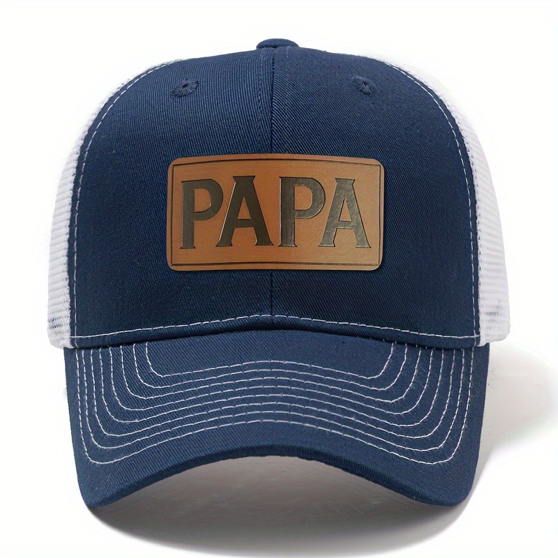 TEMU Papa High Quality Label Baseball Fashion Hard Top Mesh Summer Breathable Sunshade Sunscreen Hat Outdoor Casual Sports Baseball