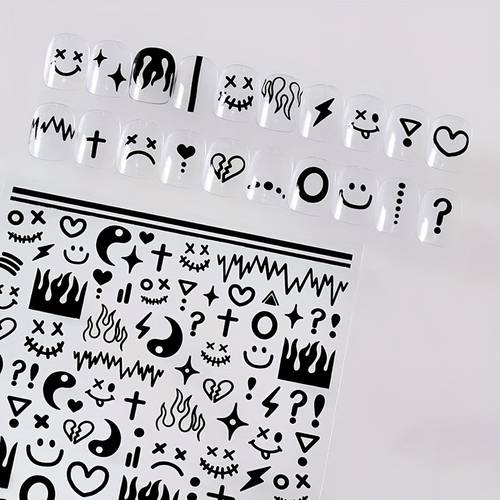 for nail art sticker with black and white heart shaped for nail decoration sticker suitable for men and women decoration for nails notebooks gift boxes
