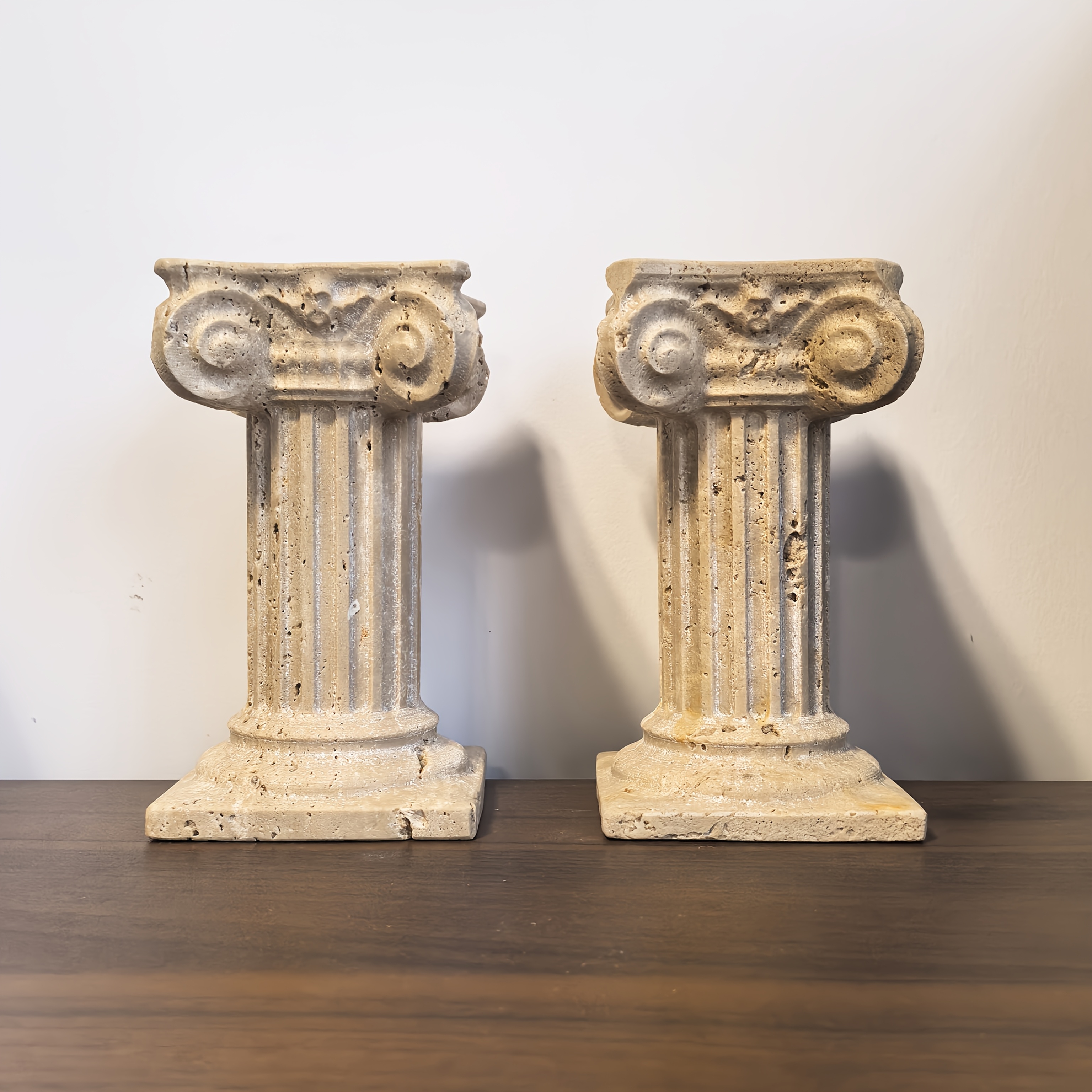 Natural Marble Candle Holder, Vintage Candle Stand, Heavy Stone Bookend, Exquisite Carving Craftsmanship, Perfect Stone Craft, Ideal Gift for Christmas, Halloween, Easter, and Thanksgiving
