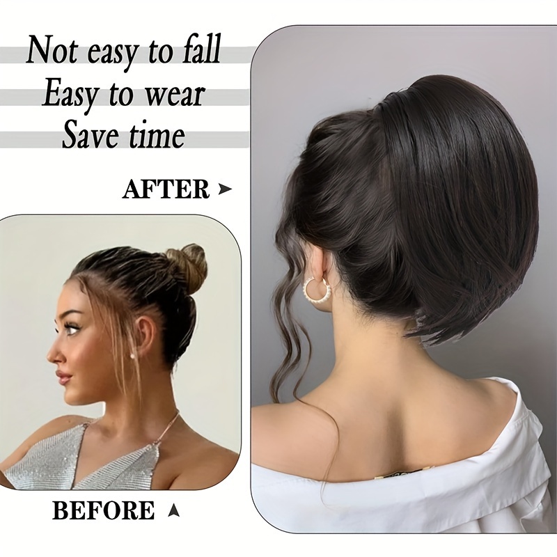 chic claw clip ponytail extension for women straight synthetic hair versatile easy to style details 6