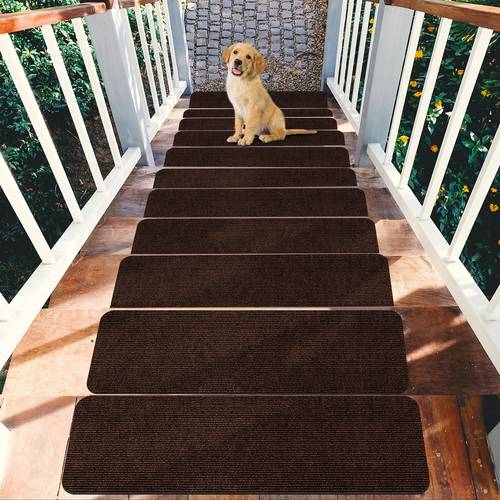 non slip carpet stair treads 8 6 x 27 5 indoor outdoor stair runners for wood steps safety rug resistant to slips ideal for pets and elderly