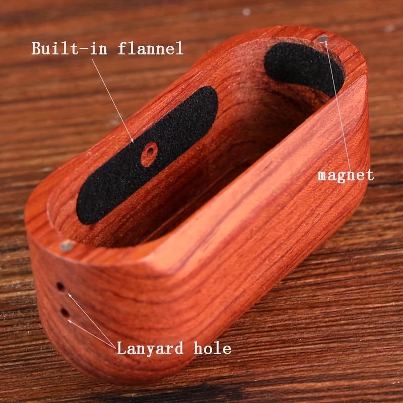 A Protective Case for Airpods, Compatible with Models 1, 2, 3, 4, And Pro 2, Made of Wood And Designed for Wireless Headphones. It Includes a Lanyard And Offers a Variety of Wood Options, Making It a Great Holiday Gift