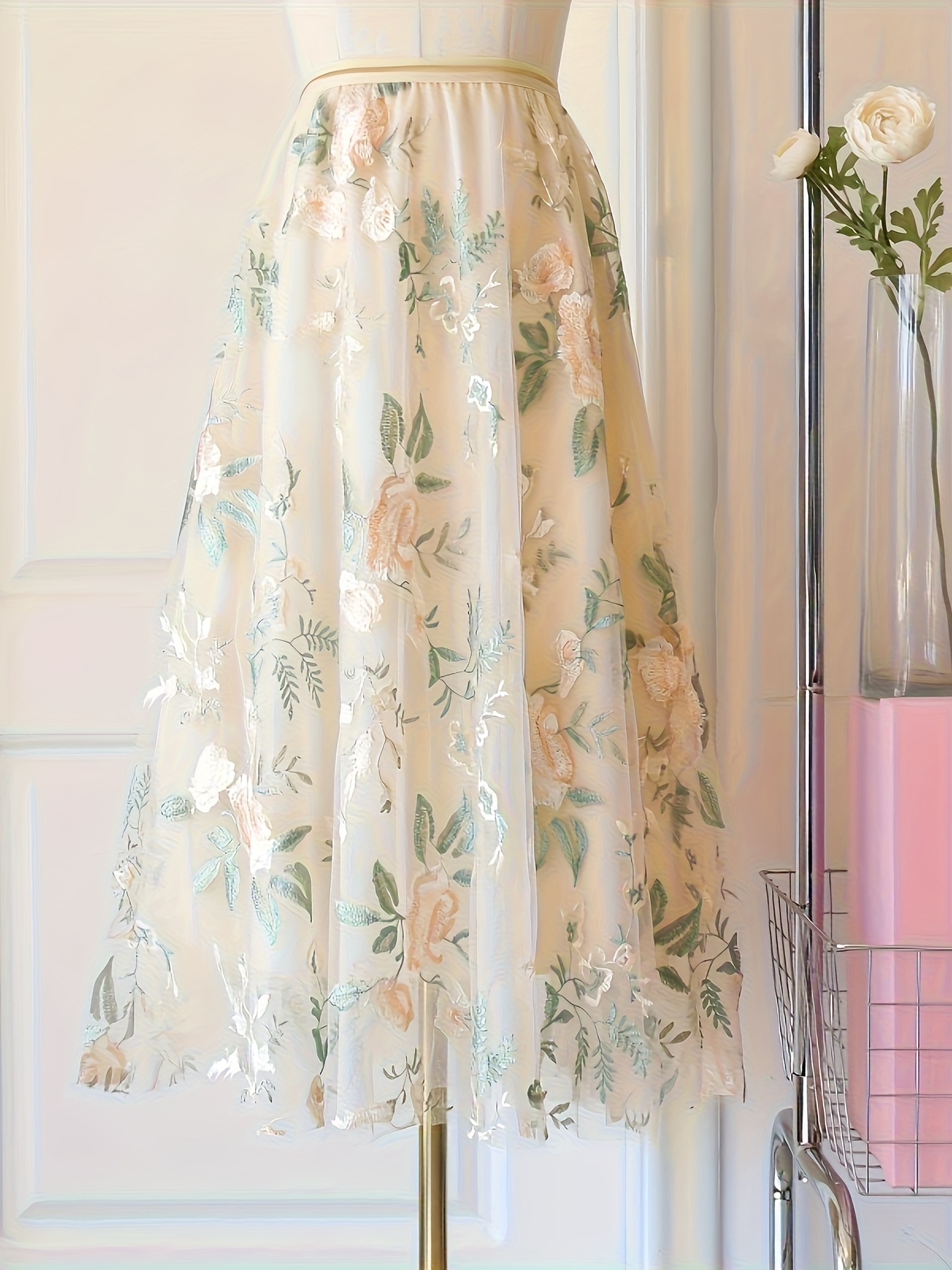 plus size plus size high waisted chiffon skirt