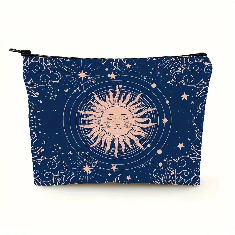 Zodiac Sun Patterns Navy Blue Chiffon Dress Zodiac Sun Patterns Navy Blue Chiffon Dress