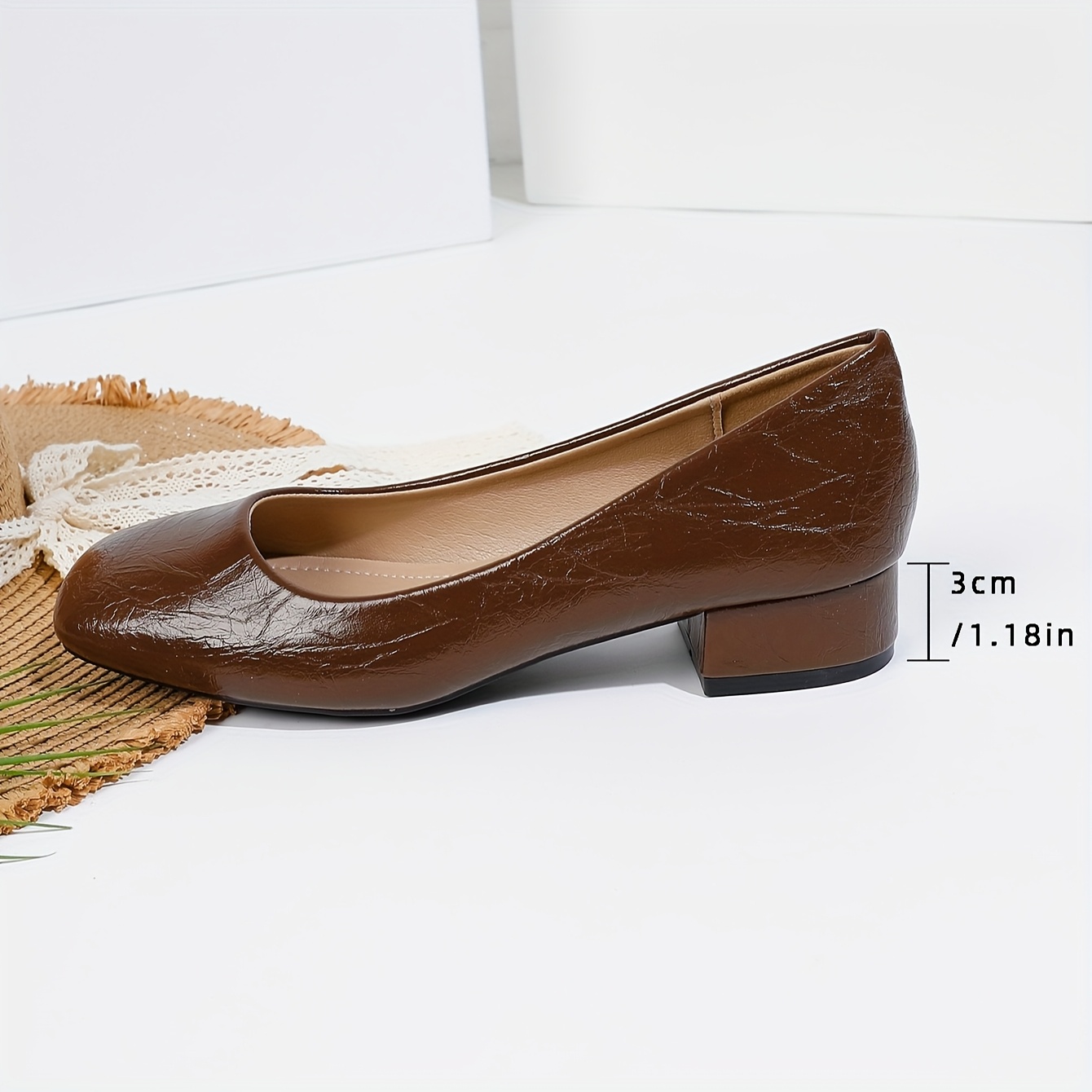 

Women' Toe Heel Pumps, Comfortable Synthetic Shoes With , Low Heel Design - In Plus Sizes
