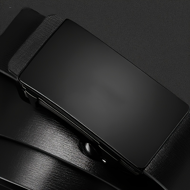 Men's Sleek Leather Belt with Automatic Buckle