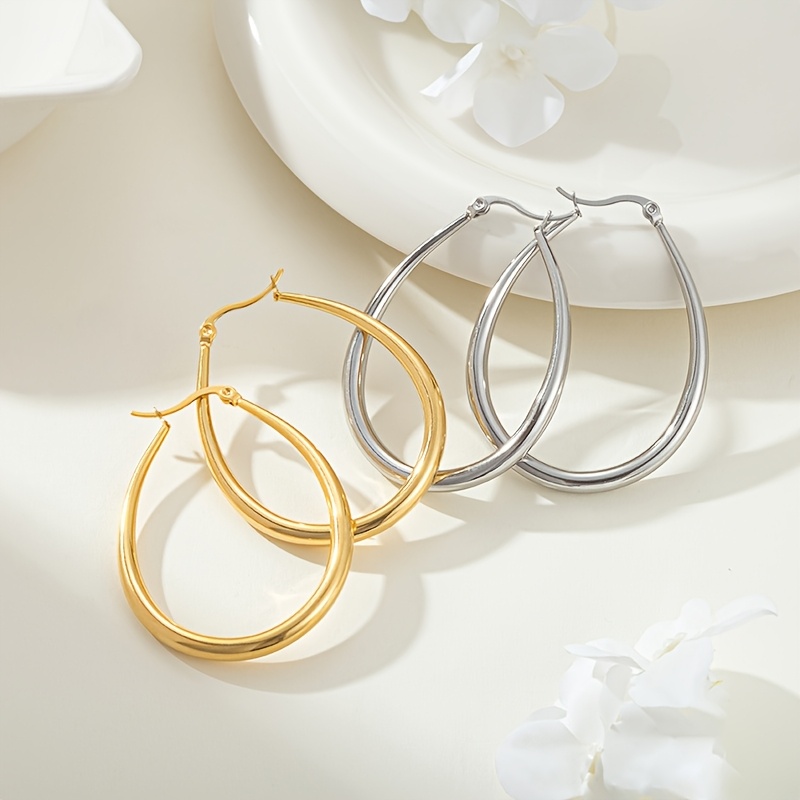 Geometric Oval Earrings Women'S Jewelry Valentine'S Gift
