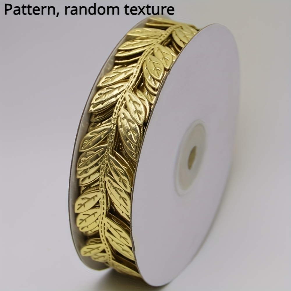 Image of -yard Roll Of Golden Fabric Trim Suitable For Projects, Gift Wrapping, Wedding Cake , Garlands, And Hair Or Clothing Additions