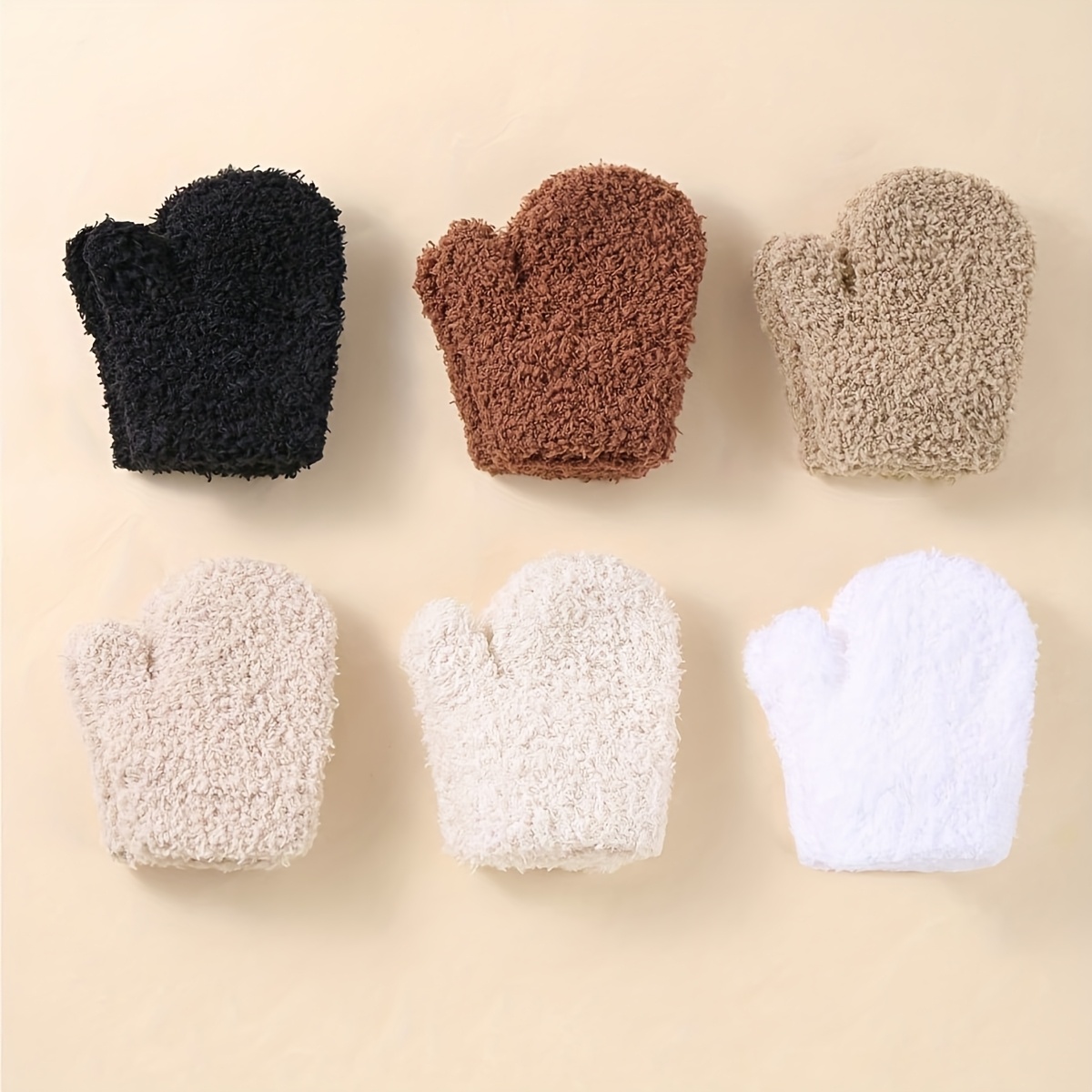 Image of 6 Pairs Of Toddler Magic Elastic Gloves, Soft Knitted Gloves For Girls And Boys, Winter Knitted Gloves For 0-3 Years Old, Warm And Cold-resistant