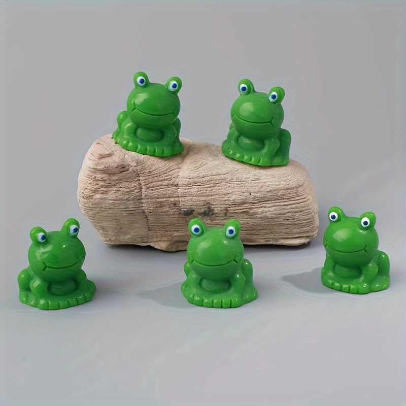 

100pcs Miniature Green Frog Figurines, Resin Craft Decor For Car, Garden, And Micro Landscape Display