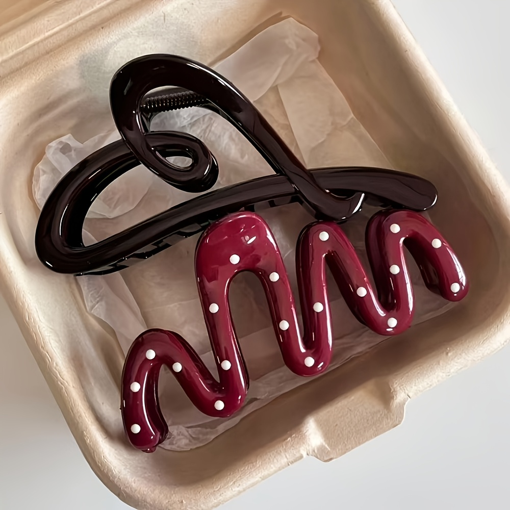 TEMU Lot de 2 pinces à cheveux griffes à rouges à cœur , vintage, et haut de gamme, grands accessoires de cheveux de style coréen pour femmes aux