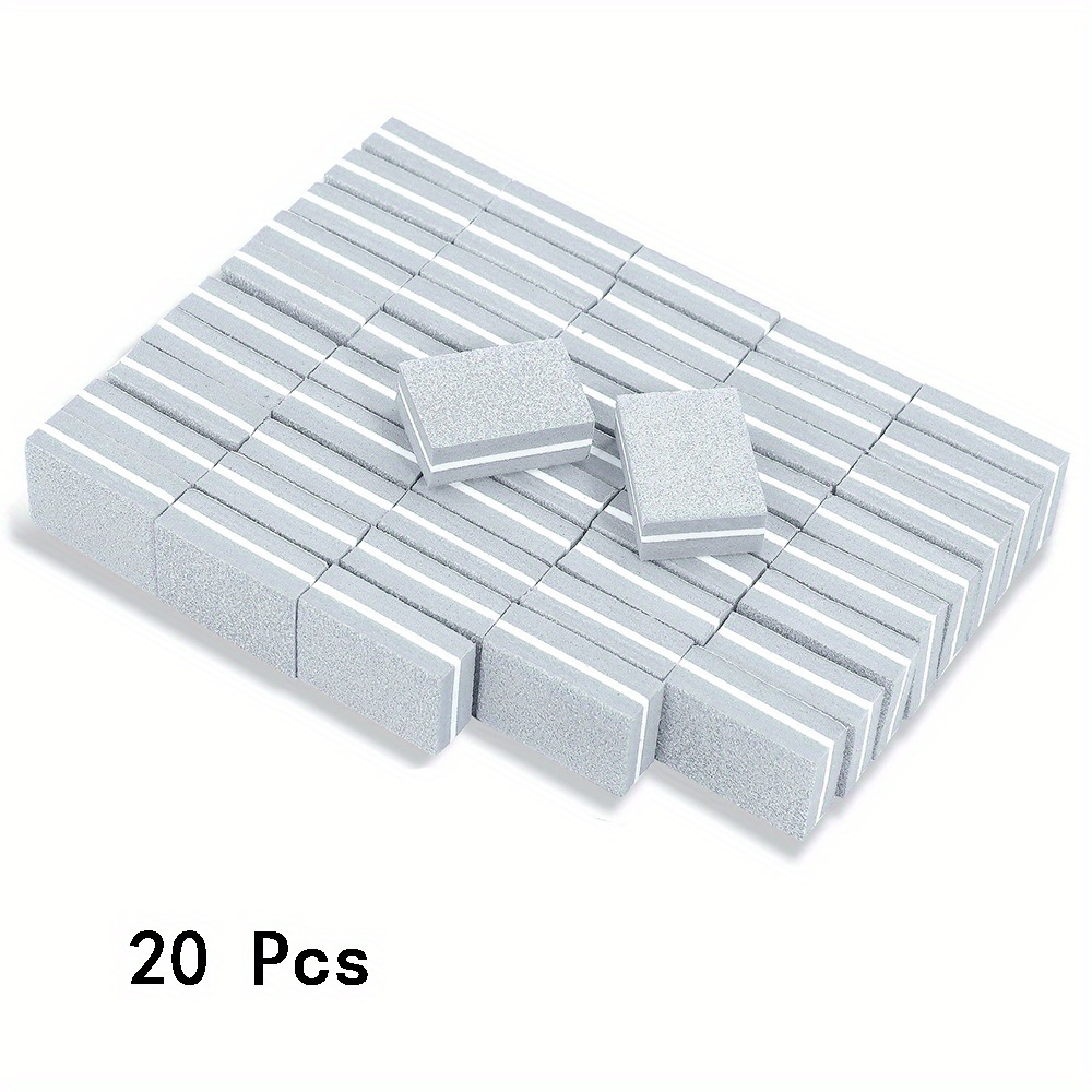 20pcs Double-Sided Nail Buffers, Mini Nail Files for Home & Salon Use