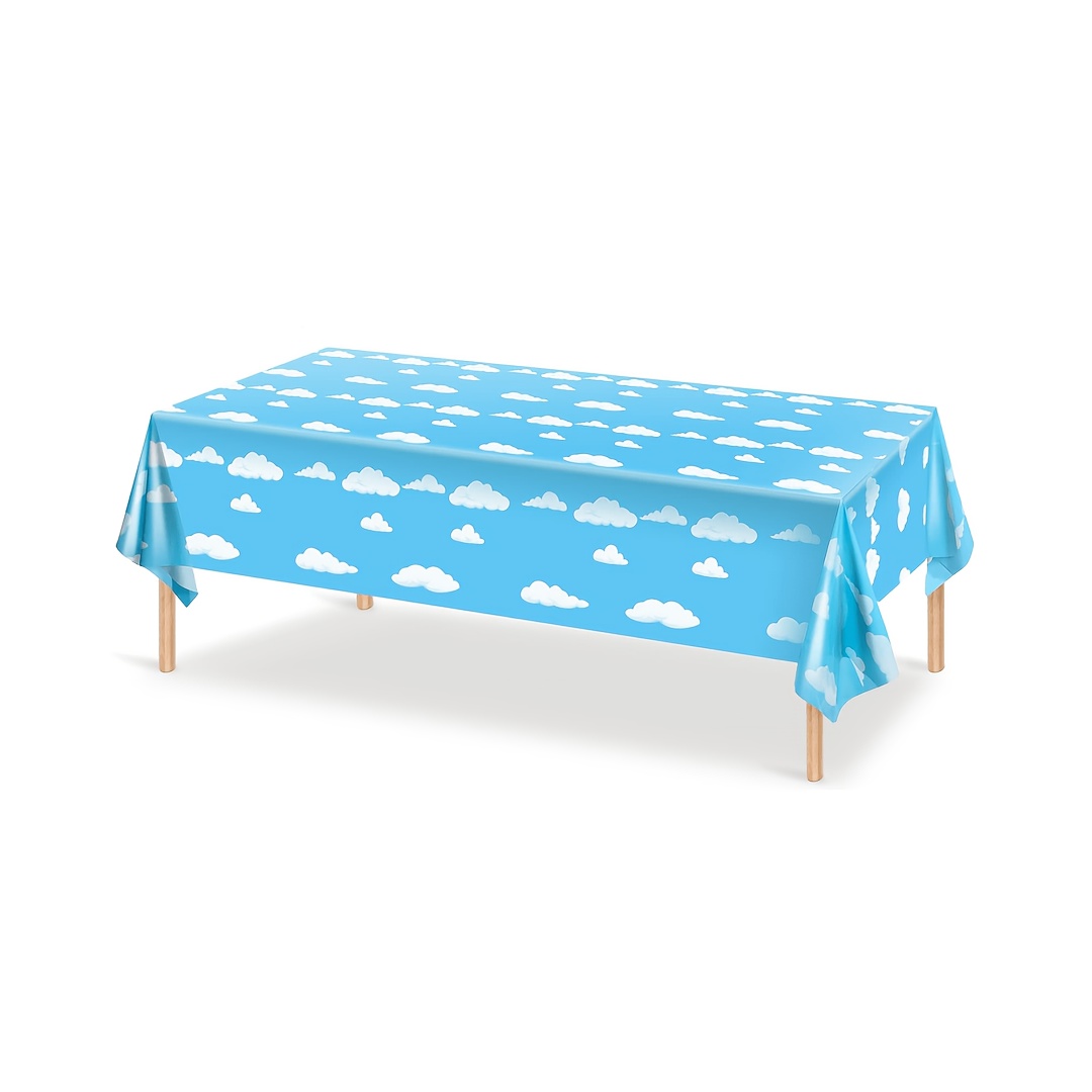 TEMU 1/4pcs, Nappe Blancs, Nappe Histoire, Nappe de Fête Ciel , Bannière de Table pour Décorations d'Anniversaire