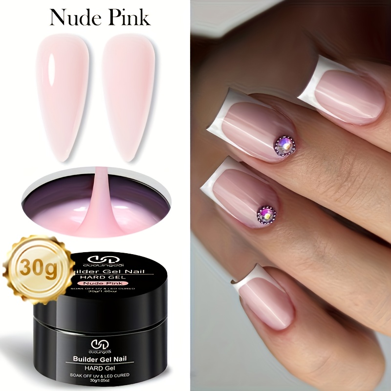 Image of Builder Nail Gel - 1.05 Oz Nude Pink Hard Gel For Extension Nail Art Manicure Starter For Professional Nails Salon Home