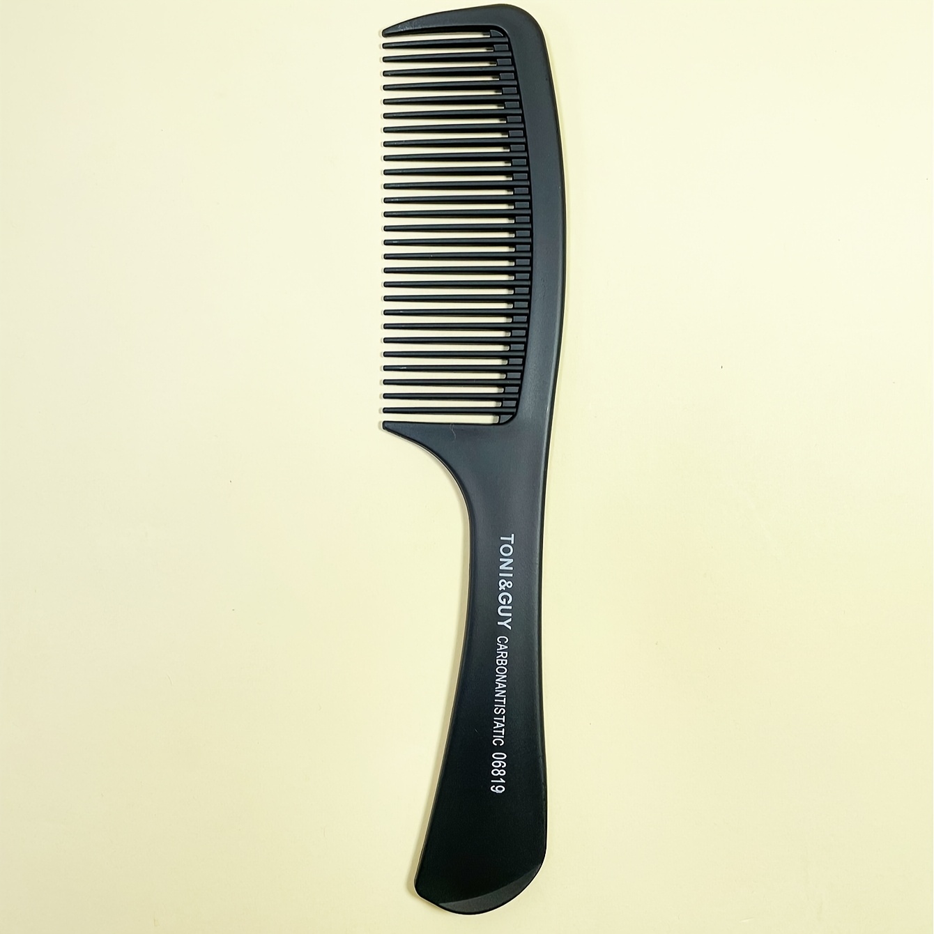 Set van 2 zwarte platte kammen met brede tanden voor herenknipbeurten, geschikt voor gebruik in salons en kapperszalen, ontworpen voor tondeuses en kappers