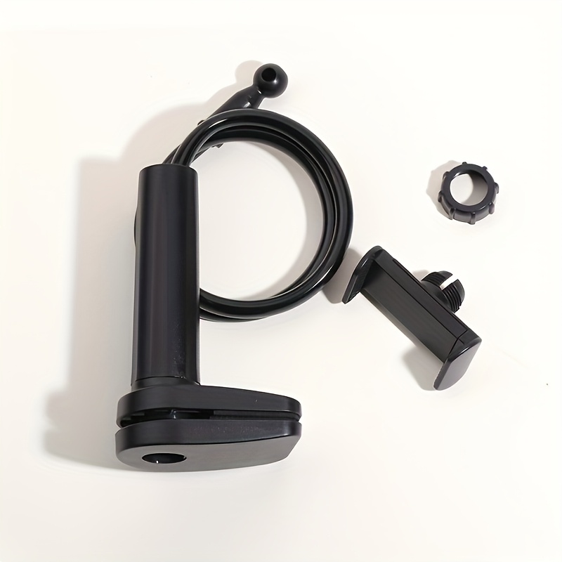 1pc adjustable flexible arm phone holder with 360 rotation ergonomic bed mount for hands free viewing stable flexible clamp for smartphones tablets e readers ideal for bed desk car use bedside accessory sleek metallic clamp design Product details 3