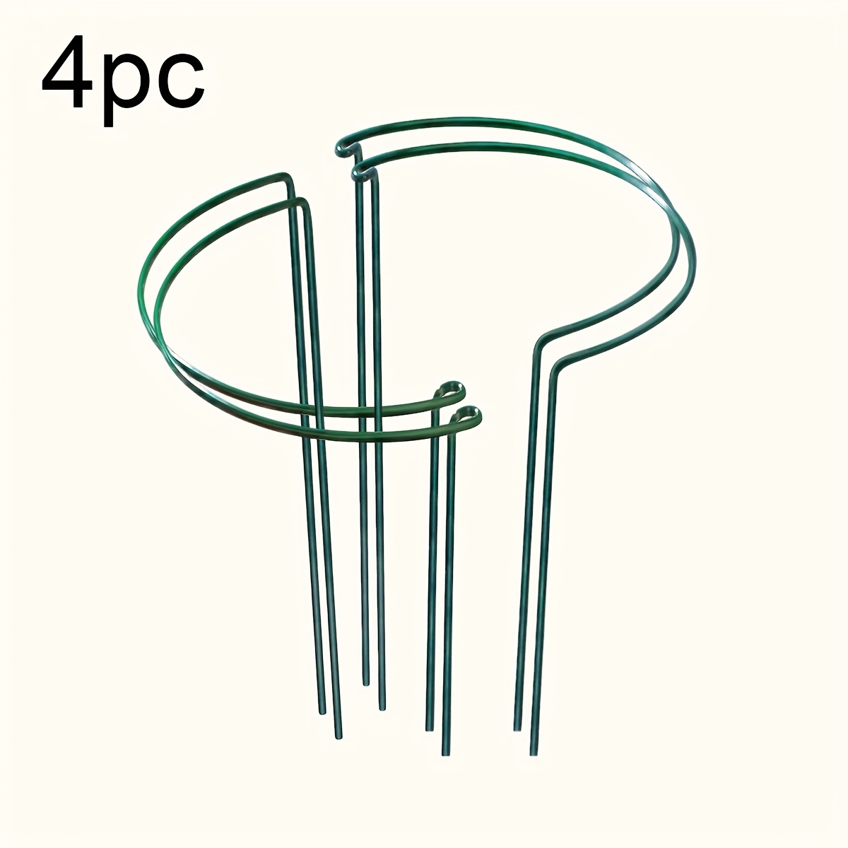 Image of Set Of 4, Metal Semi-circular Garden Plant Supports, Suitable For Indoor And Outdoor Use - Ideal For Peonies, Climbing Plants, Tomatoes, And - Rings, Perfect For Potted Plants And Flowers