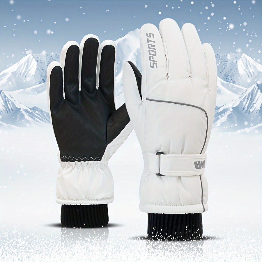 

Bubu Winter Ski Gloves - Touchscreen Friendly, Windproof & Waterproof, Warm Fleece-lined With Non-slip Grip, Elastic Cuffs For Outdoor Sports, Cycling, And Skiing, Black & White