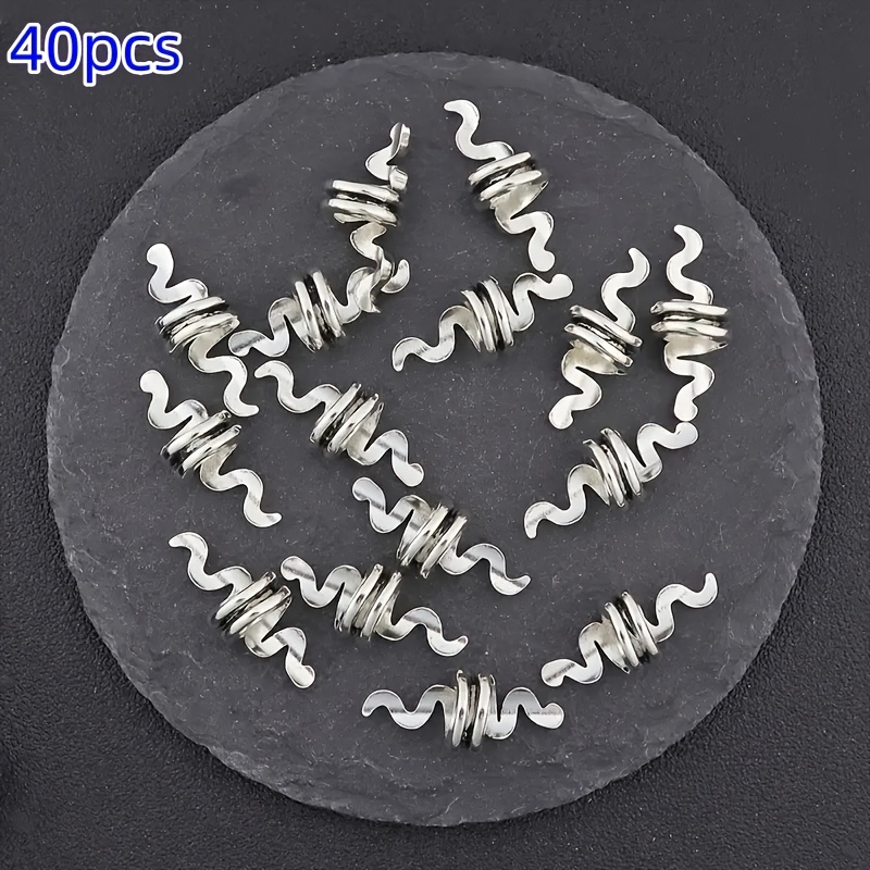 Image of 40pcs Alloy -shaped Spacer Beads, Large Hole Decorative Beads, , Ideal For Making, Suitable For , Bracelets, Bangles, Necklaces, Earrings. Good Gift For . Bead Assortments