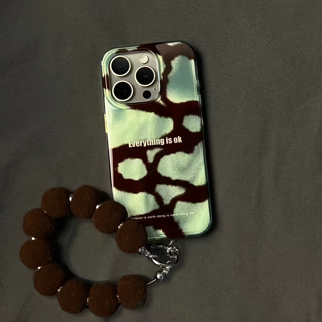 TEMU Retro Print Foil Pleated Phone Case With Chain, Suitable For Iphone 17/11/13/ Plus/15 Pro/15 Pro Max/12/14 Pro Max/16 Pro Max/12 Pro/12 Pro