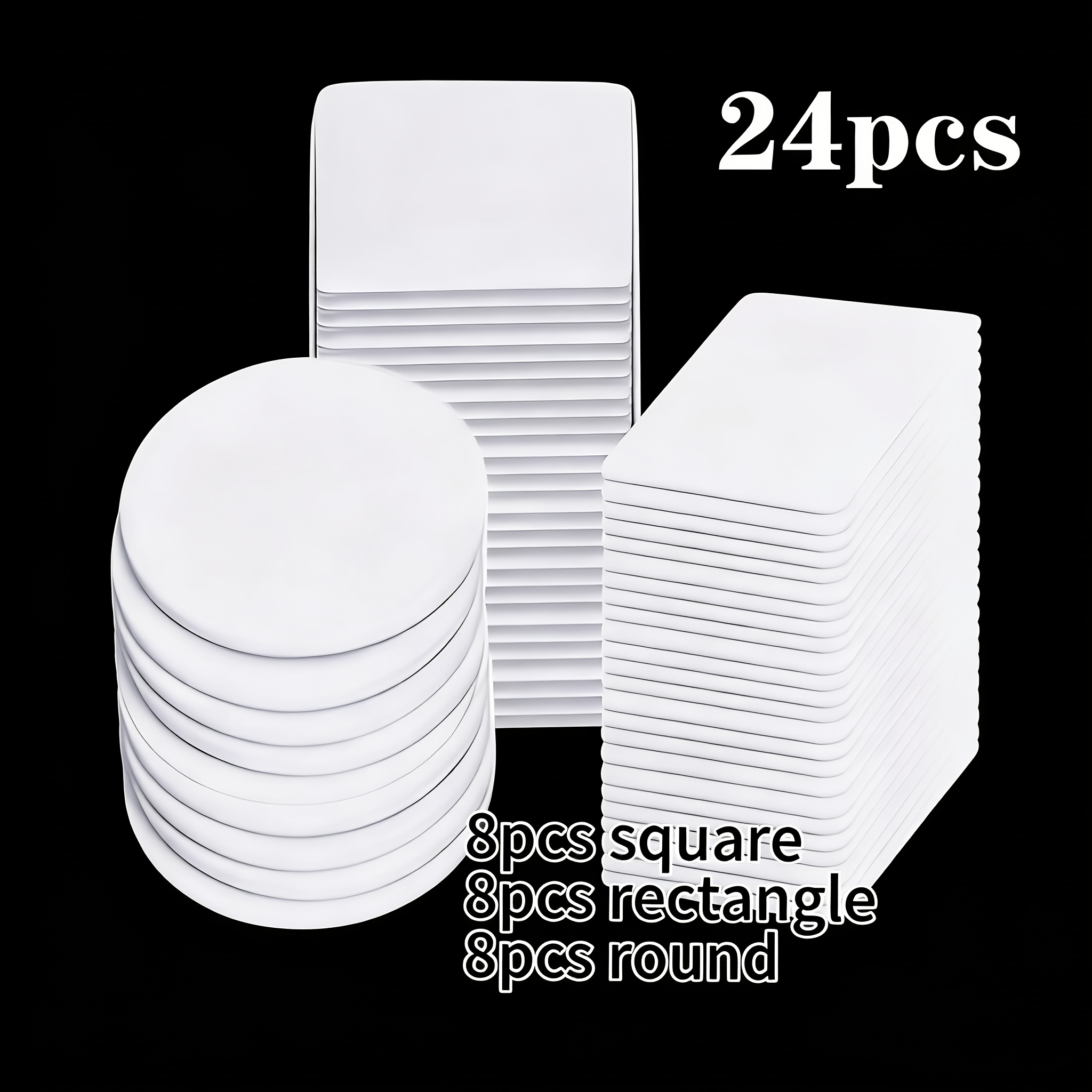 TEMU 24/-Pack Hochbelastbares Doppelseitiges Klebeband – Weiß, Geeignet für Verschiedene Formen von Schaumstoff an Wänden, Böden Türen – Ideal für
