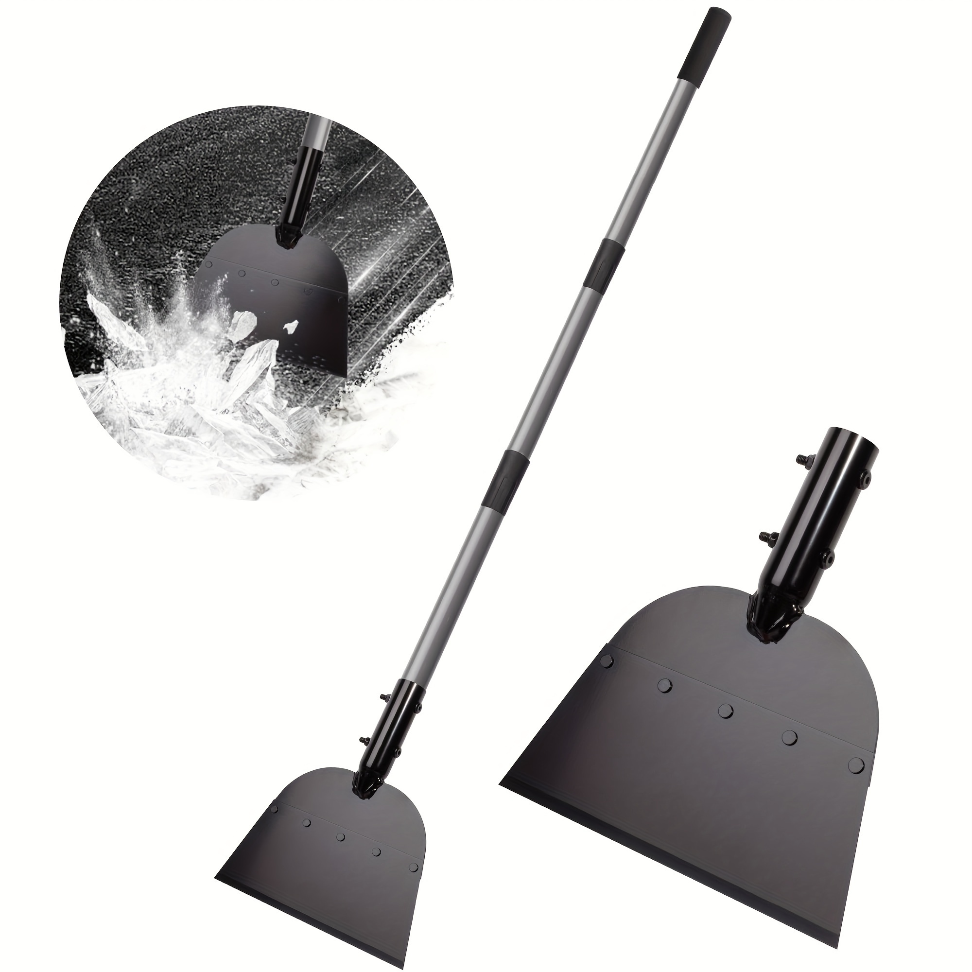 

Metal Snow Shovel, Metal Snow Shovel For Outdoor, Wear-resistant Cleaning Shovel, Portable Ice Shovel With Handle For Garden, Lawn