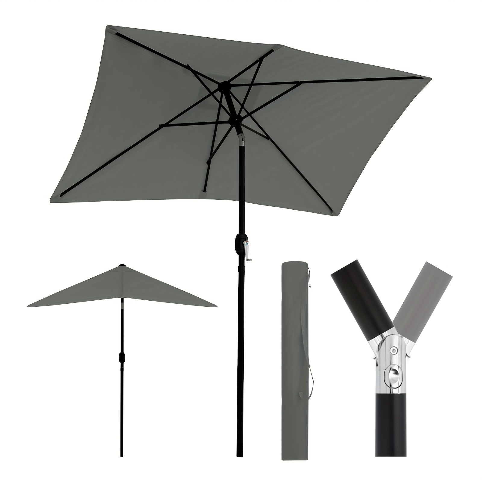 1 Ventilated Rectangular Sunshade Umbrella, Resistant To , Perfect For Relaxation And Protection. Comfortable, , And Long-lasting, With A Handbag, Features An Adjustable Tilt, Is Easy To Transport