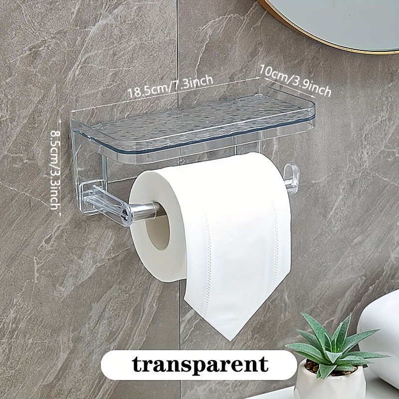 Image of Paper Towel Storage Rack, Light Luxury Roll Paper Rack, To Punch Holes, Direct Paste, Suitable For Kitchen, Toilet, Hotel Toilet, Operated With 1 Hand