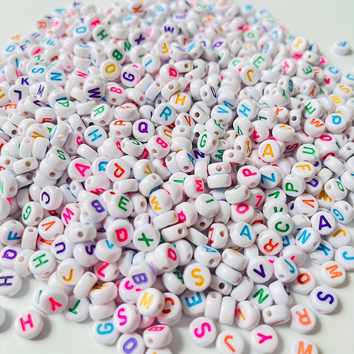 assorted multi color acrylic alphabet letter beads diy Temu