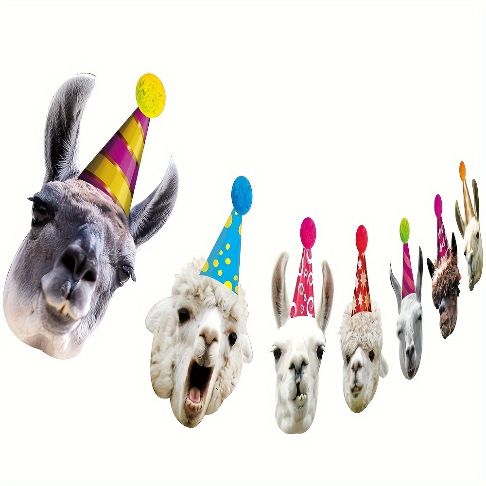 Image of Llama-themed Birthday Banner Featuring A Humorous Alpaca Face, Perfect For A Fun Mexican Birthday Celebration