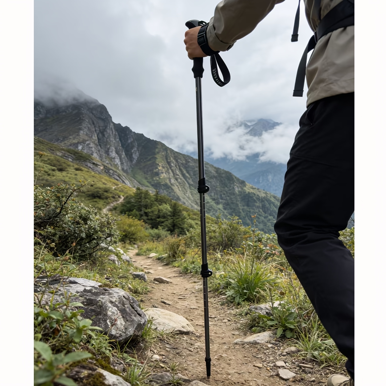 2pcs Adjustable Aluminum Alloy Trekking Poles for Hiking