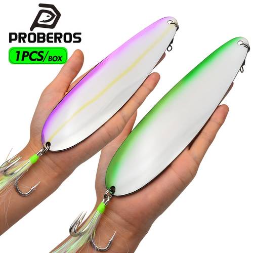 1pc spoon type tricky fishing lure shiny metal vibrating with stripes for big fishing alloy suitable for saltwater and freshwater