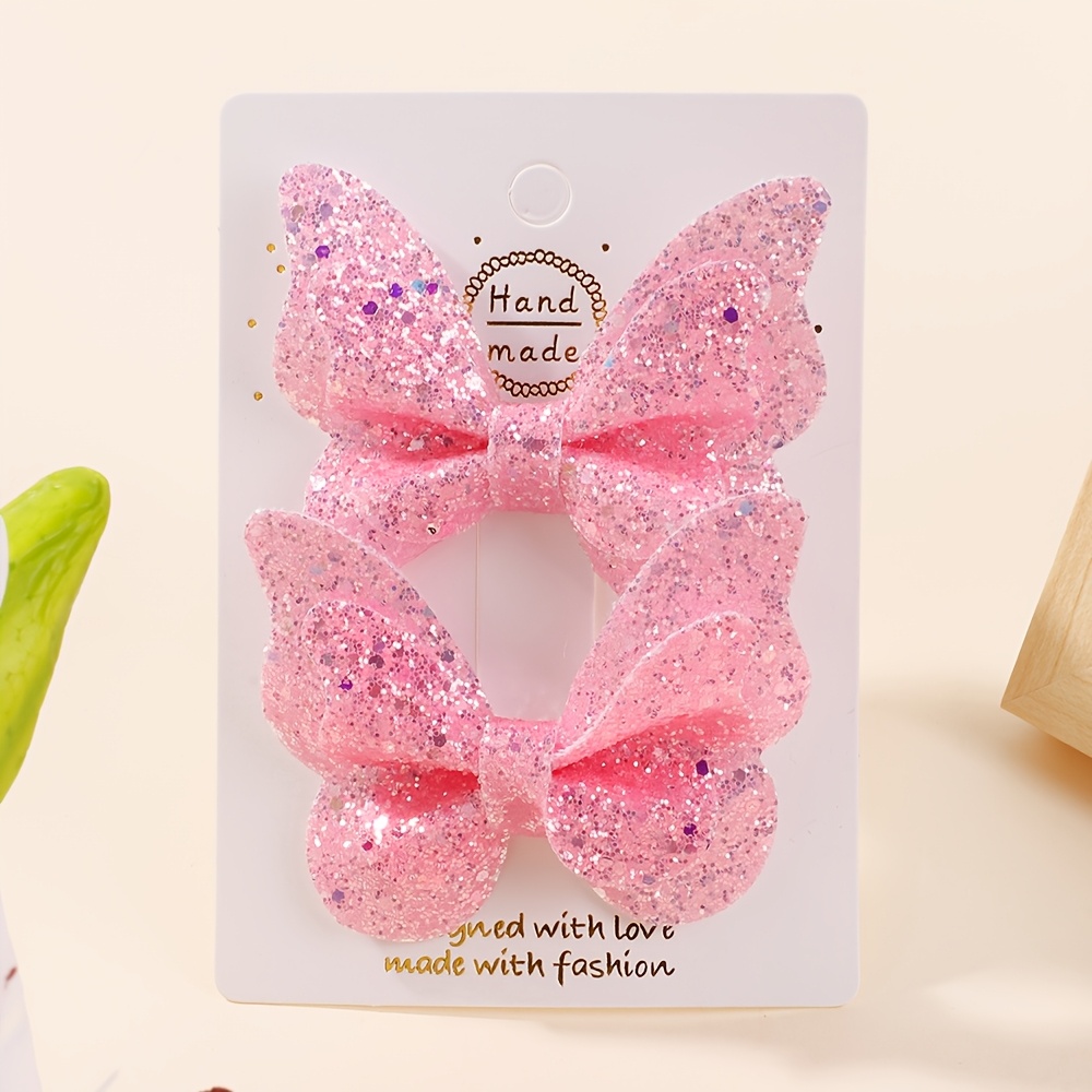 TEMU 2-pack Hair Clips, Women's Side Clips, Sparkling Hair Additions, Suitable For Daily And Party Use