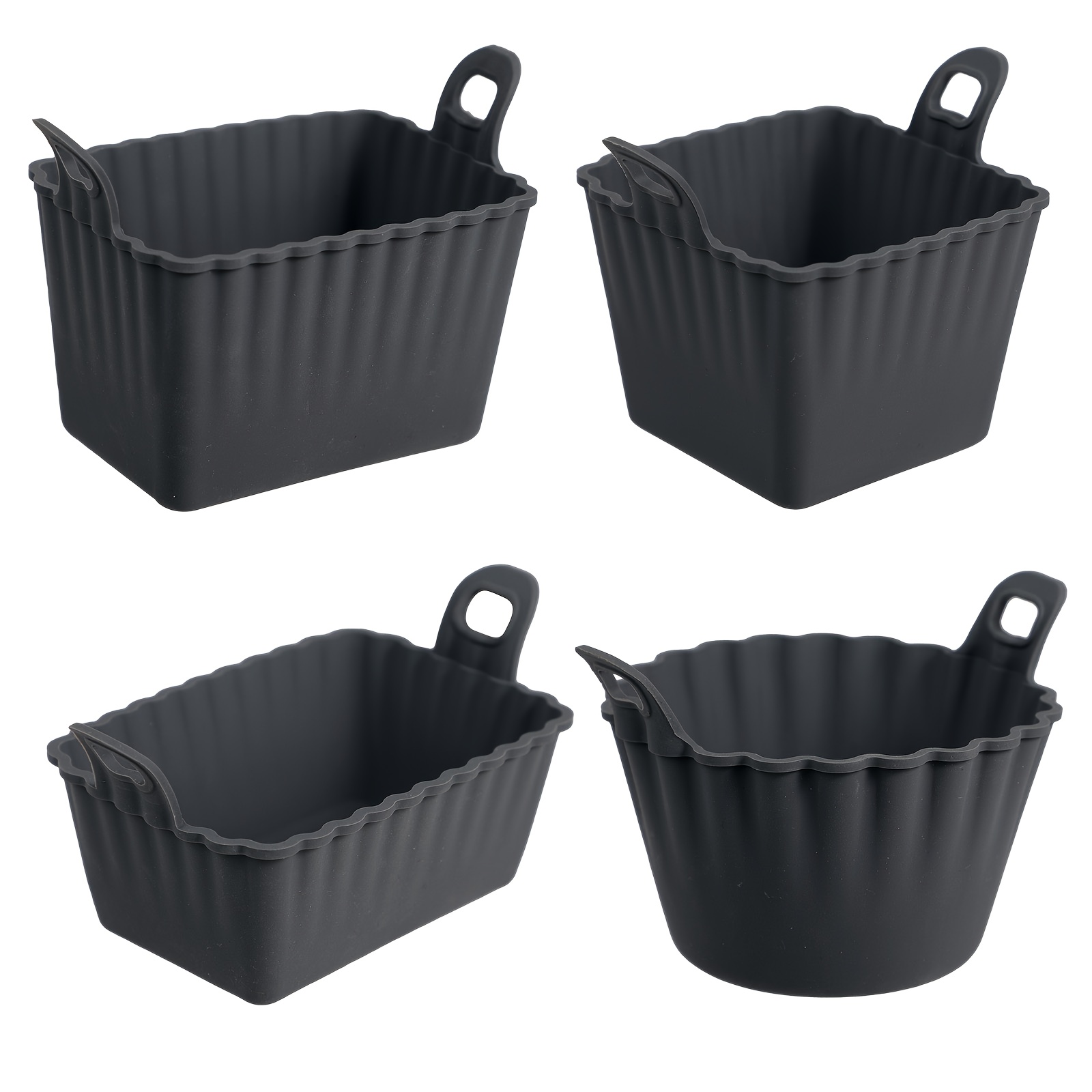 Image of Air Fryer Baking Ramekins – -grade Silicone Mold Cups – Nonstick Bakeware Set, 3/4pcs For Eggs, Muffins, Cupcakes, Puddings, Tarts, Custards, And More! Featuring 4 Sizes And Different Shapes Of Molds