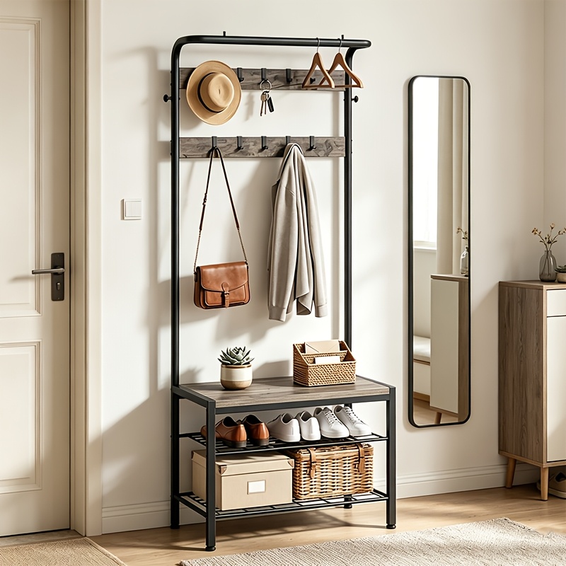 hall tree entryway sold on Temu United States