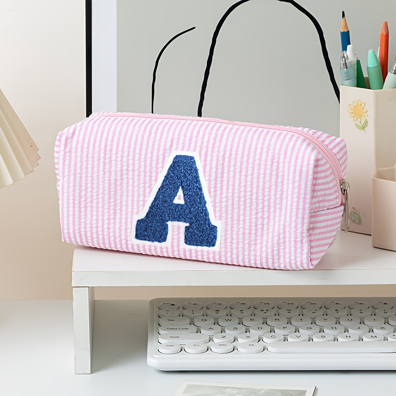 TEMU Bordado Personalizado - A-Z 26 Mayúsculas, Apellido/Combinación// de Flor de Hermana, Opciones de Bordado en Toalla de Dos Colores, Gasa de a