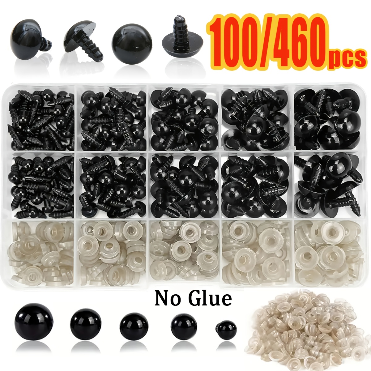 460pcs Assorted Sizes Safe DIY Doll Eyes Kit