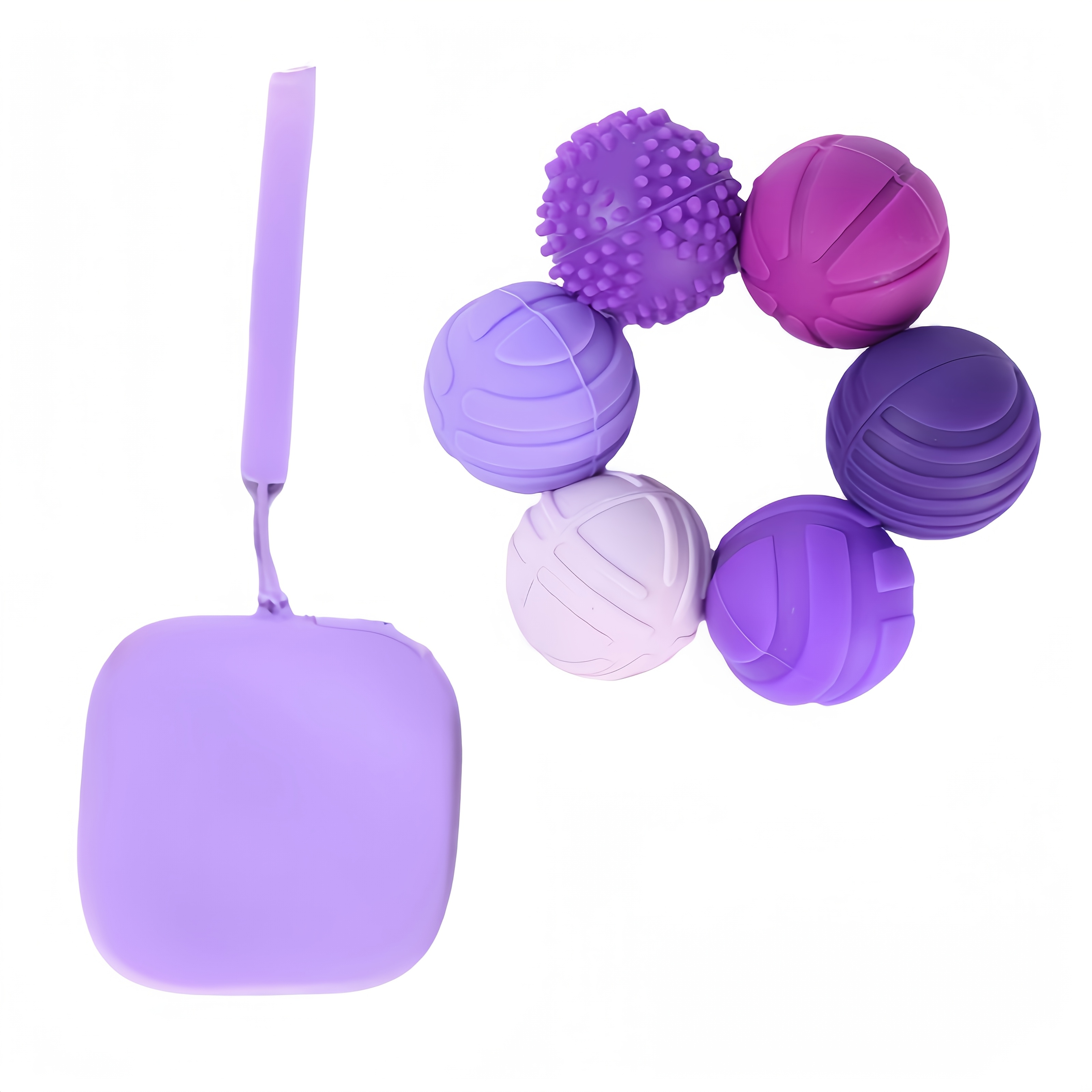 TEMU 7pcs Set Textured Silicone Magnetic Balls - Textured Hand Exerciser For Relaxation | Quiet Sensory Desk Gift For Adults, Office/travel With