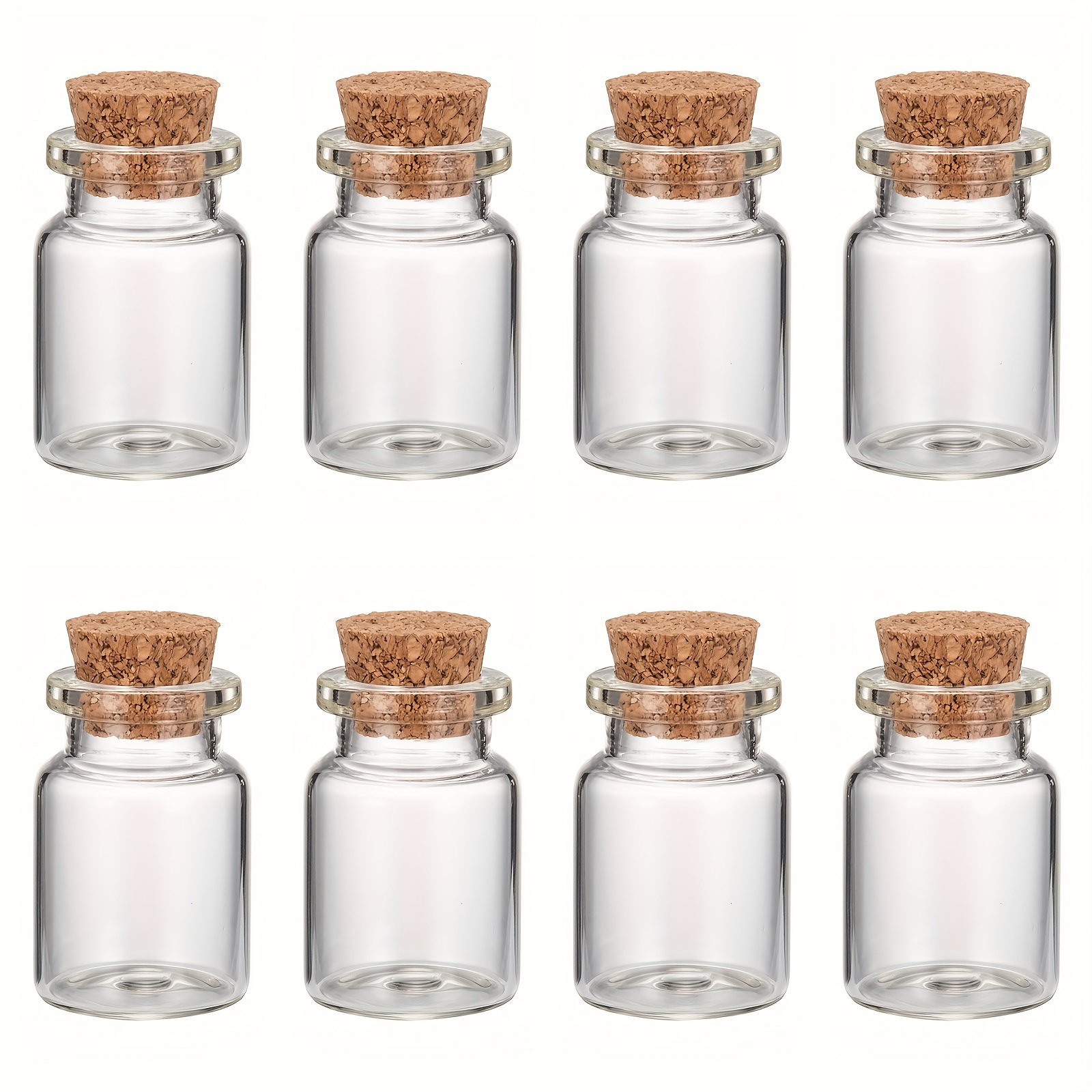 Image of 20pcs Glass Wishing Bottle Beads Containers Corked Mini Clear Bottles For Necklace Bracelet Pendants Arts Crafts Party Favors Exquisite Decorations Diy Materials